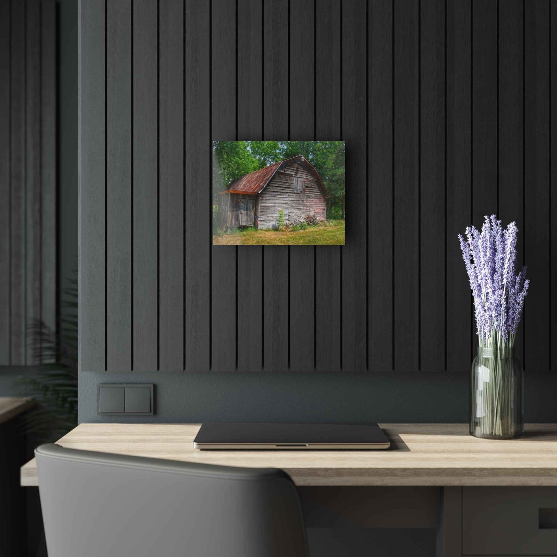 U R There Photography Roadside Grey Rustic Farmhouse Acrylic Wall Print