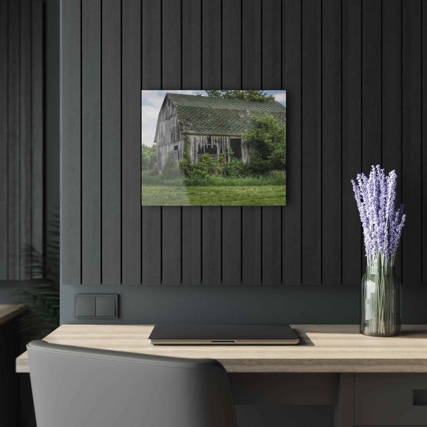 U R There Photography Hunters Creek Forgotten Grey Rustic Farmhouse Acrylic Wall Print