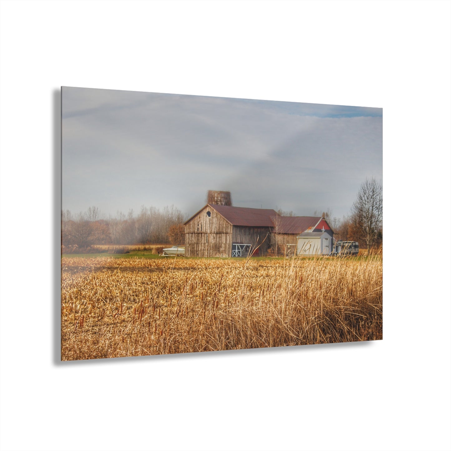 U R There Photography North Center Road Grey Rustic Farmhouse Acrylic Wall Print