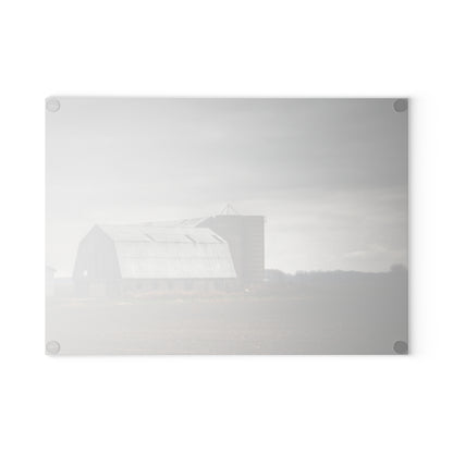 U R There Photography North Gates Road Old Grey II Rustic Farmhouse Tempered-Glass Cutting Board