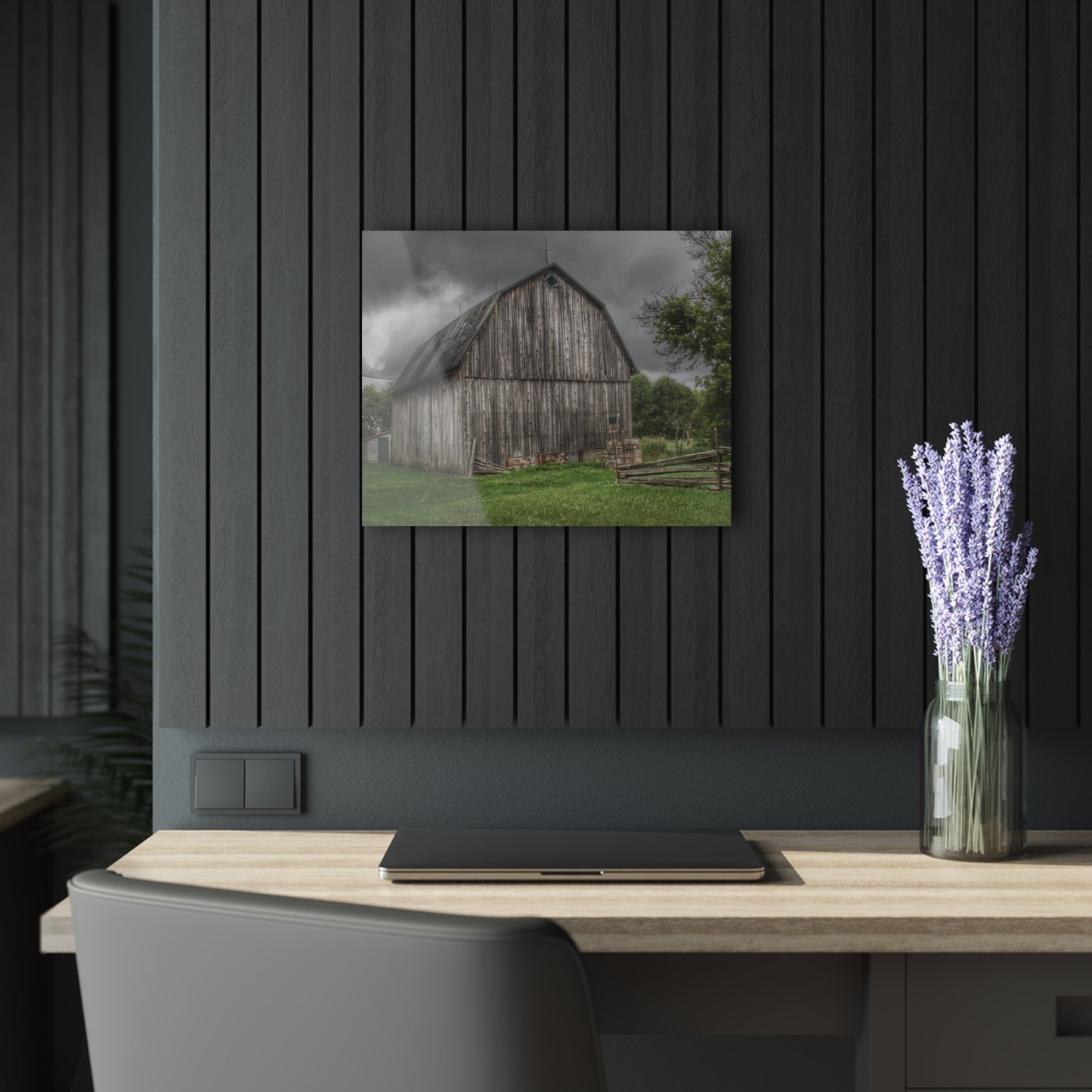 U R There Photography Attica Grey Rustic Farmhouse Acrylic Wall Print
