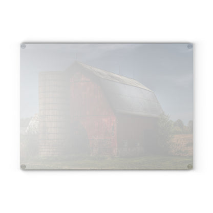 U R There Photography McDowell Road Red Rustic Farmhouse Tempered-Glass Cutting Board