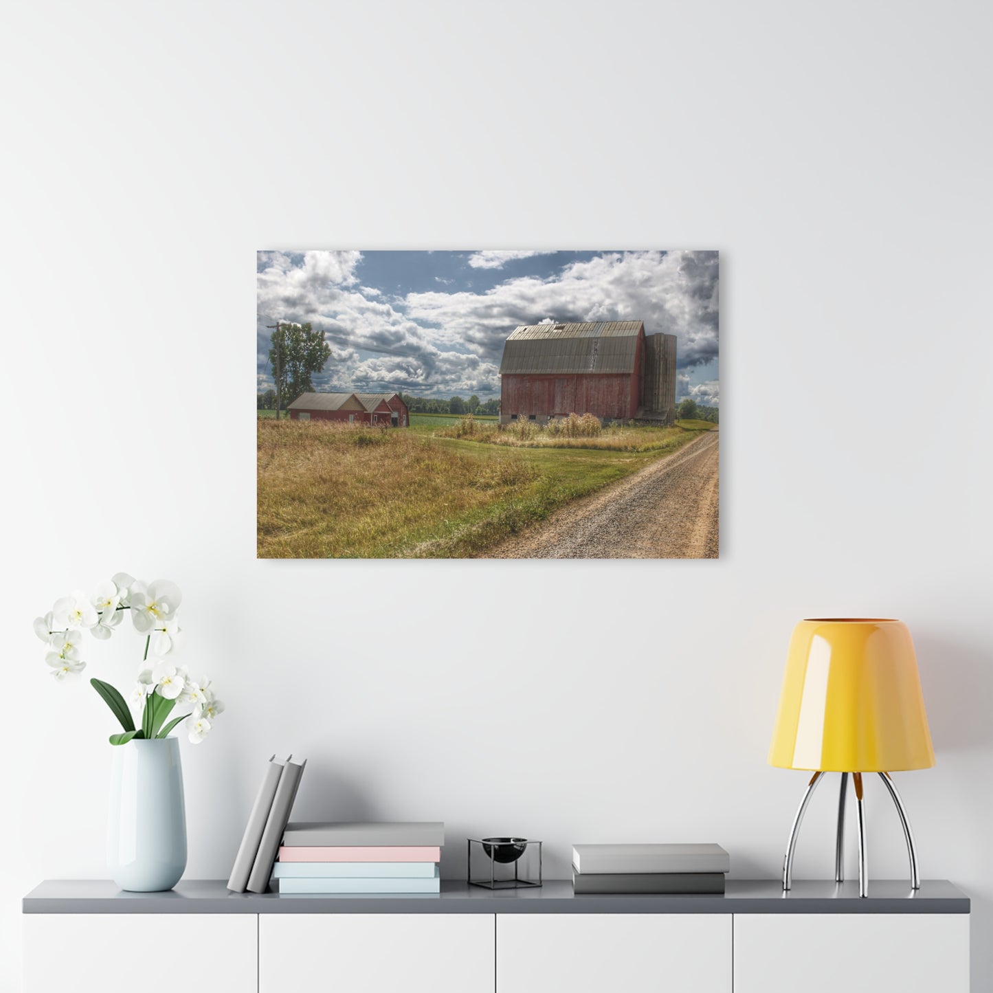 U R There Photography Haines Road Reds Rustic Farmhouse Acrylic Wall Print
