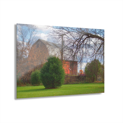 U R There Photography Millis Road Hidden Red Rustic Farmhouse Acrylic Wall Print