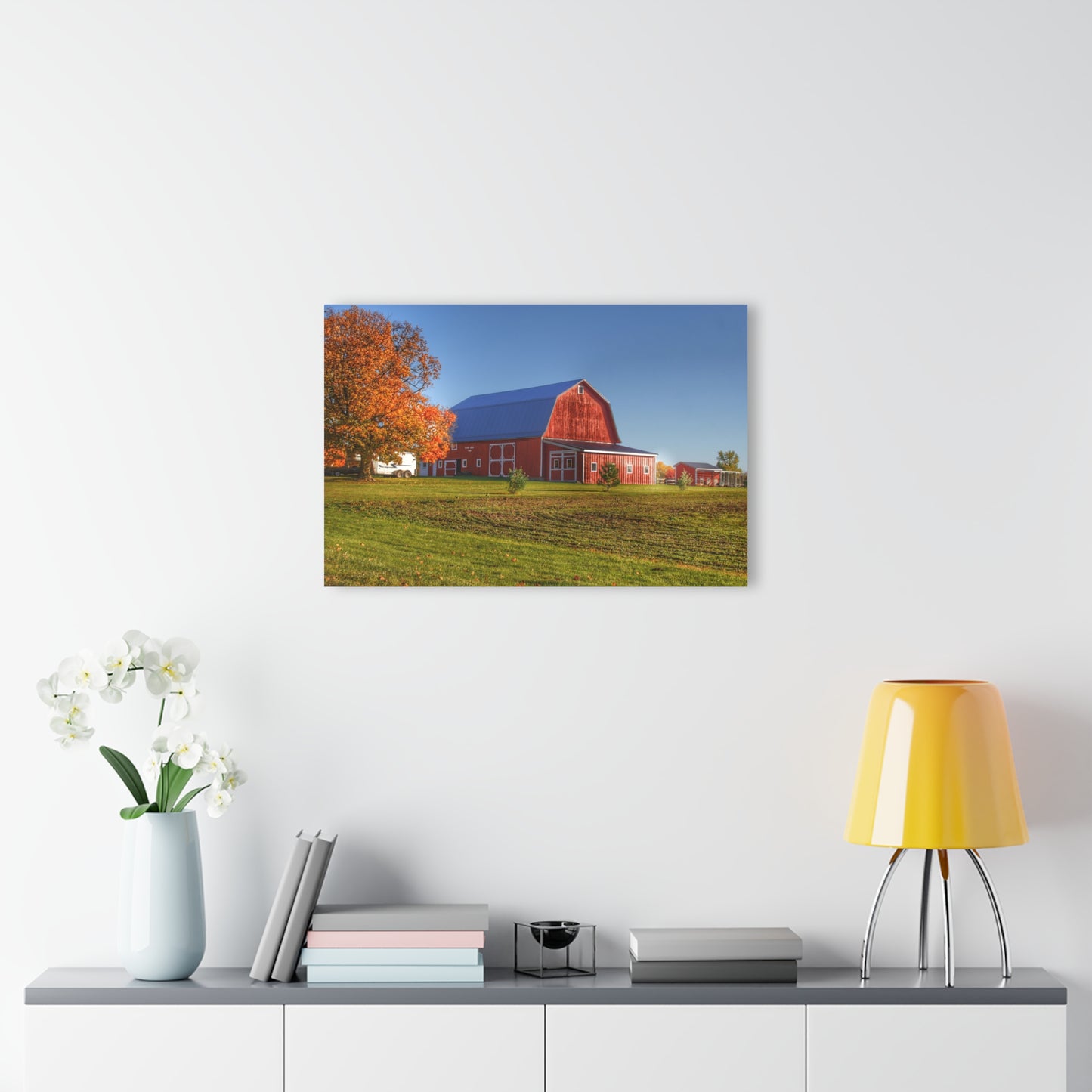 U R There Photography Shoemaker Road Red Rustic Farmhouse Acrylic Wall Print