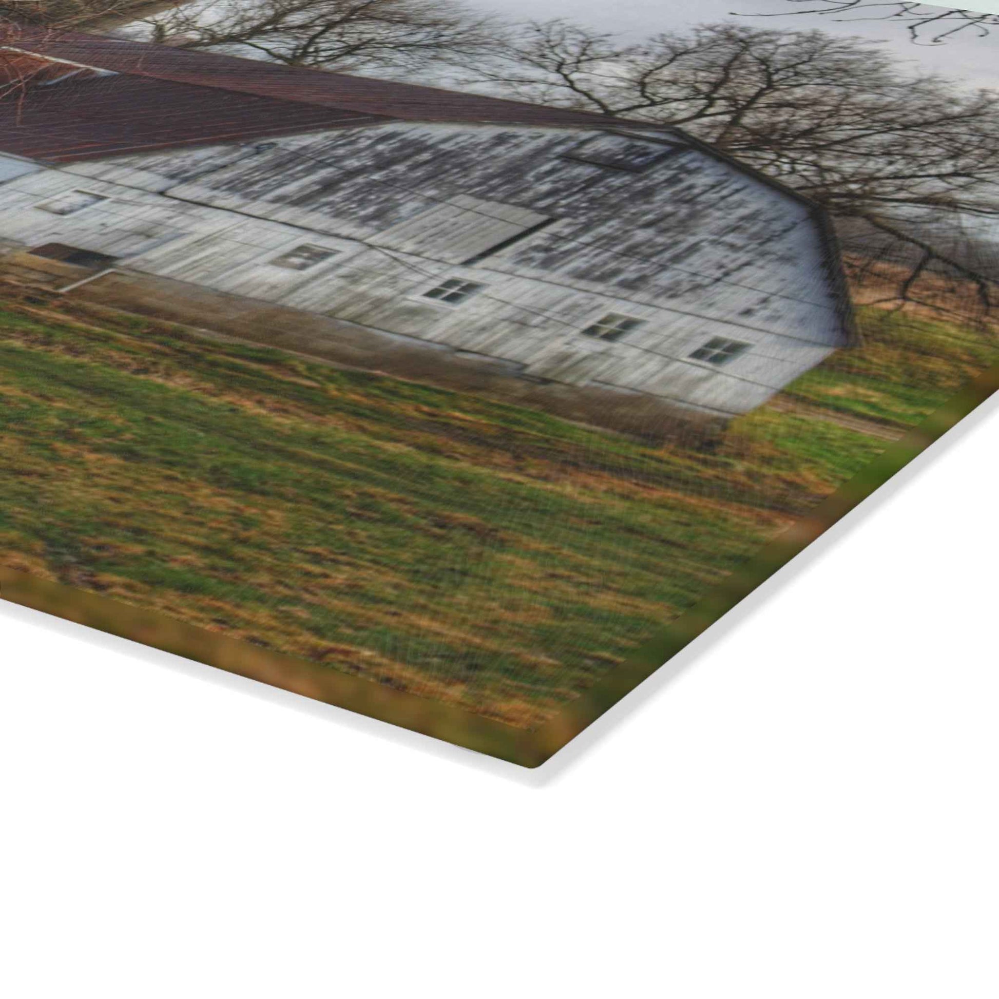U R There Photography Otter Lake Road White Rustic Farmhouse Tempered-Glass Cutting Board