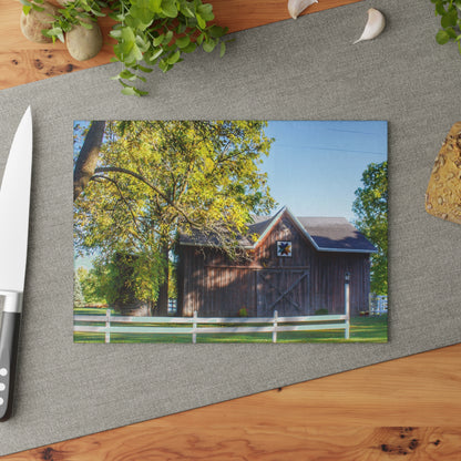 U R There Photography Hunters Creek Quilted I Rustic Farmhouse Tempered-Glass Cutting Board
