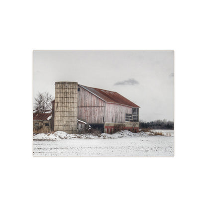 U R There Photography Babcock Road Grey Rustic Farmhouse Decorative Ceramic Tile 6" × 8" Glossy