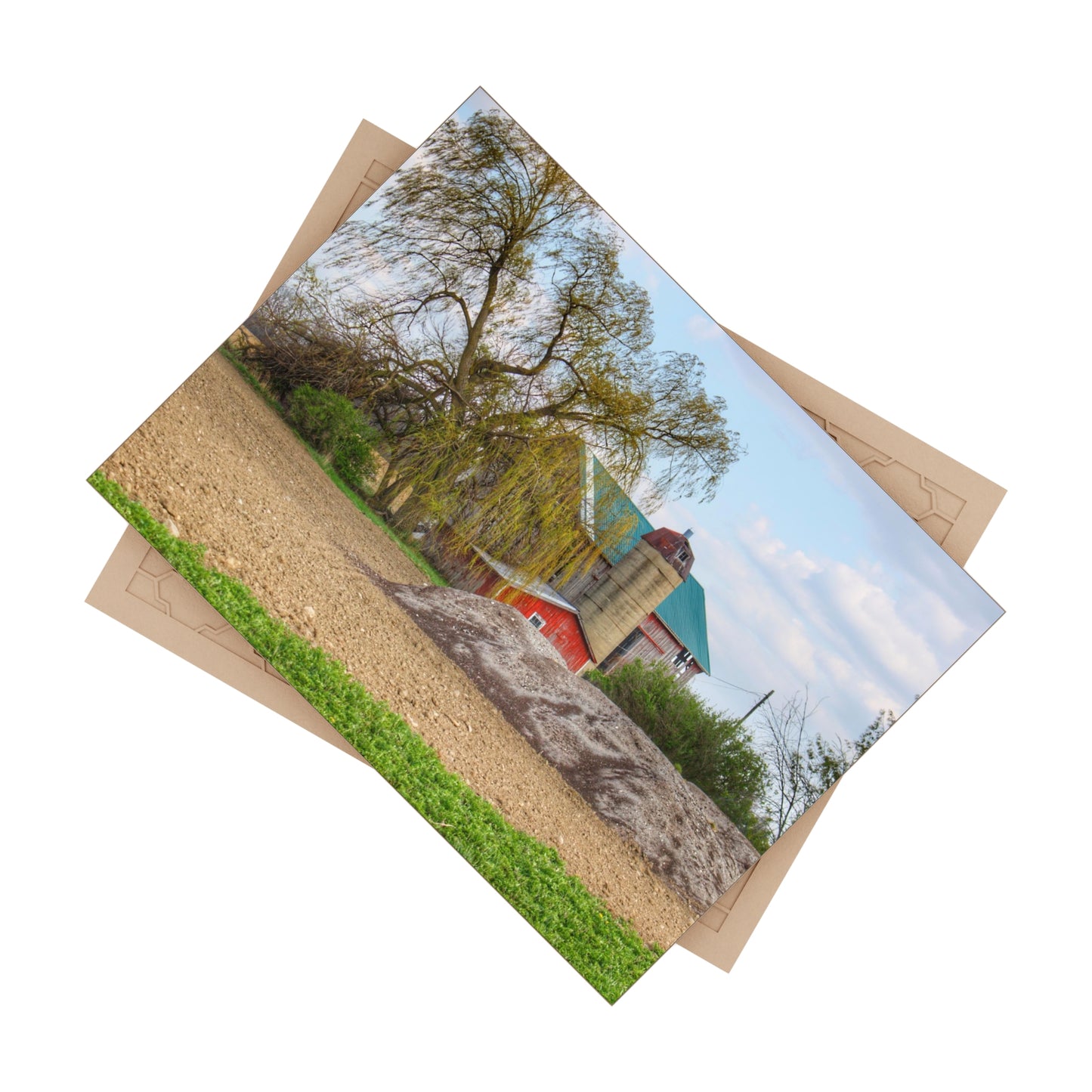 U R There Photography Cedar Creek Road Red Rustic Farmhouse Decorative Ceramic Tile