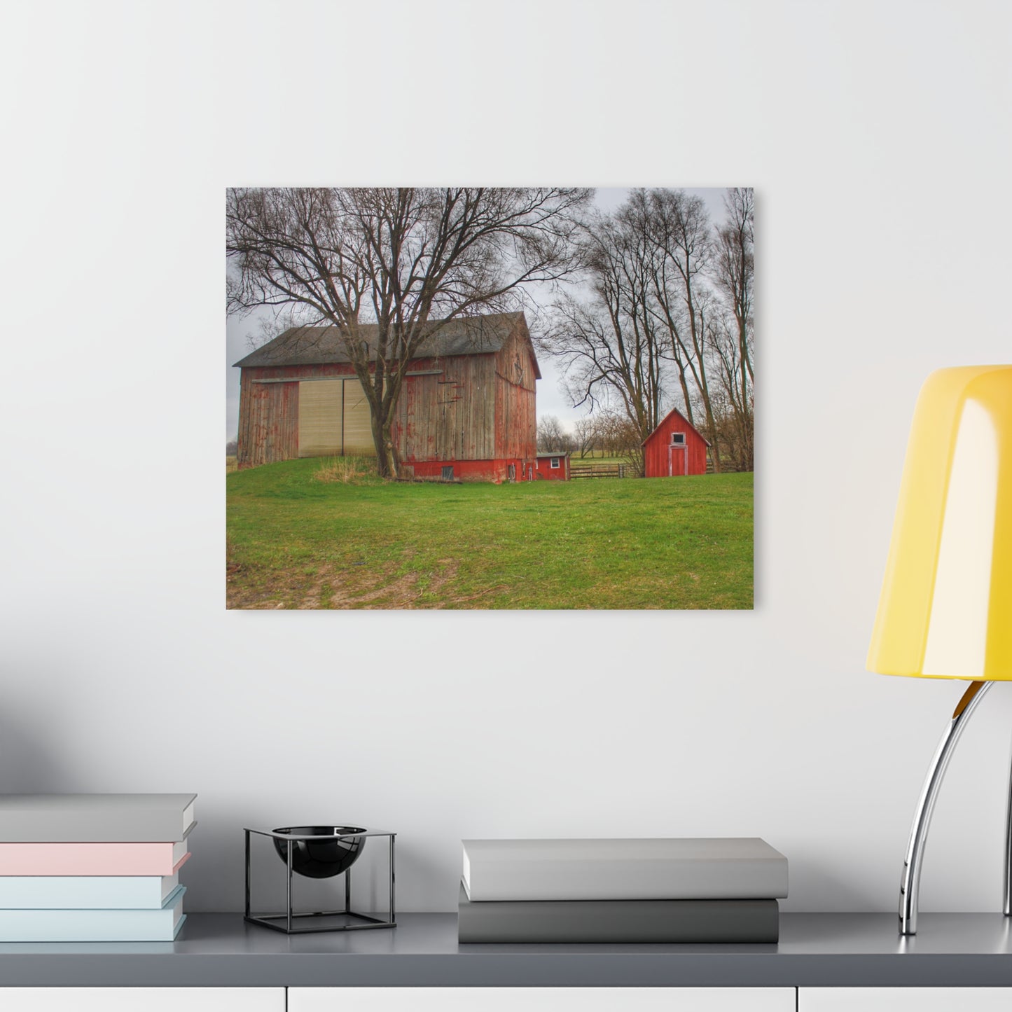 U R There Photography Lake George Red II Rustic Farmhouse Acrylic Wall Print