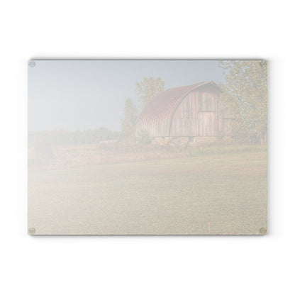 U R There Photography Snover Quonset Grey Rustic Farmhouse Tempered-Glass Cutting Board