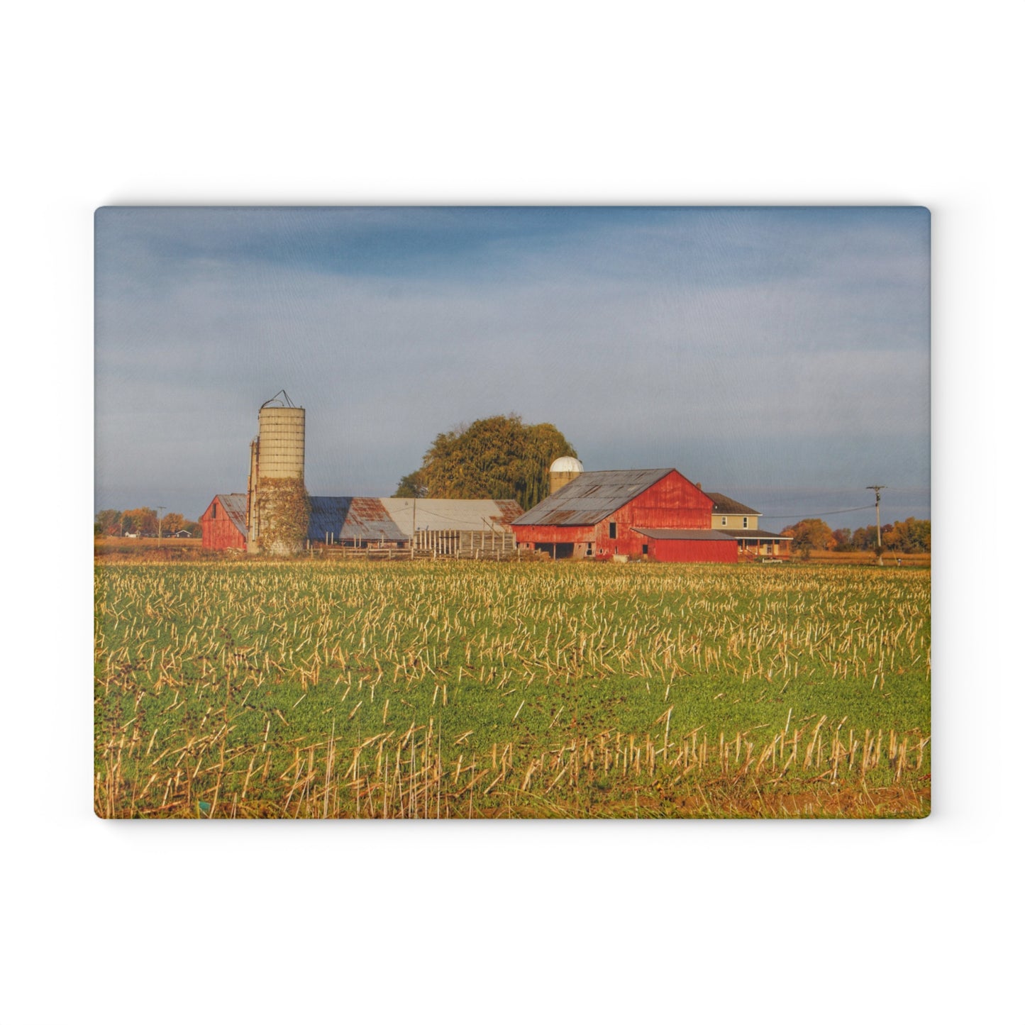 U R There Photography Maple Valley Farm Rustic Farmhouse Tempered-Glass Cutting Board