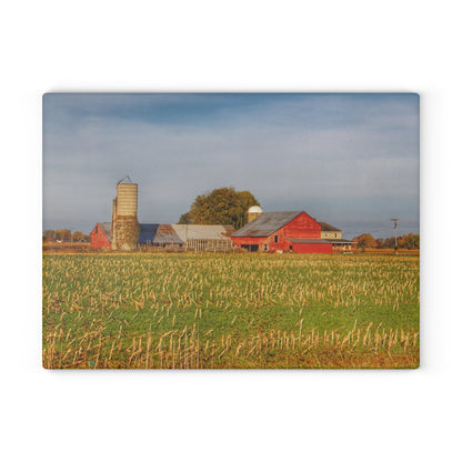 U R There Photography Maple Valley Farm Rustic Farmhouse Tempered-Glass Cutting Board