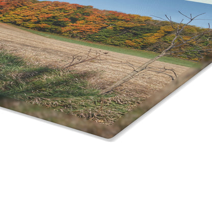 U R There Photography Fall on Piersonville Road Rustic Farmhouse Tempered-Glass Cutting Board