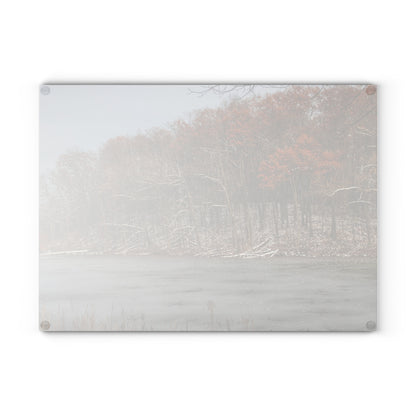U R There Photography The Freeze of Thornville Rustic Farmhouse Tempered-Glass Cutting Board