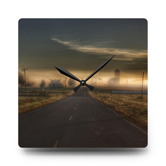 By Dawns Early Light Rustic Farmhouse Acrylic Analog Wall Clock 10.75'' × 10.75'' (Square)