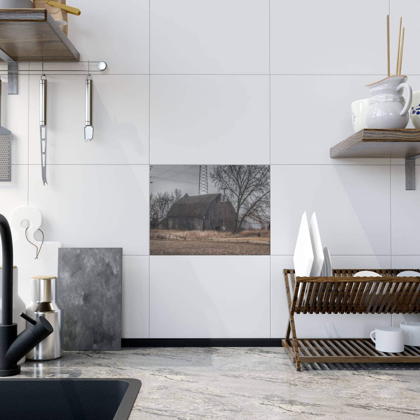 U R There Photography Barnes Road End of Days Rustic Farmhouse Decorative Ceramic Tile