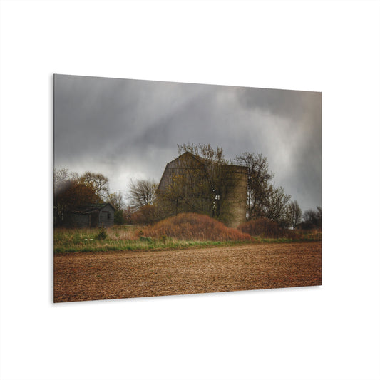 U R There Photography West Snover Grey Rustic Farmhouse Acrylic Wall Print