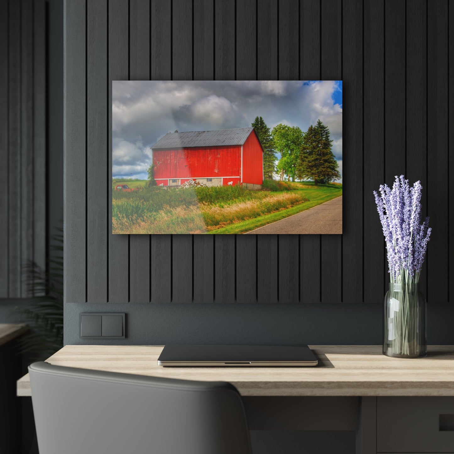 U R There Photography West Brown Horse Barn Rustic Farmhouse Acrylic Wall Print