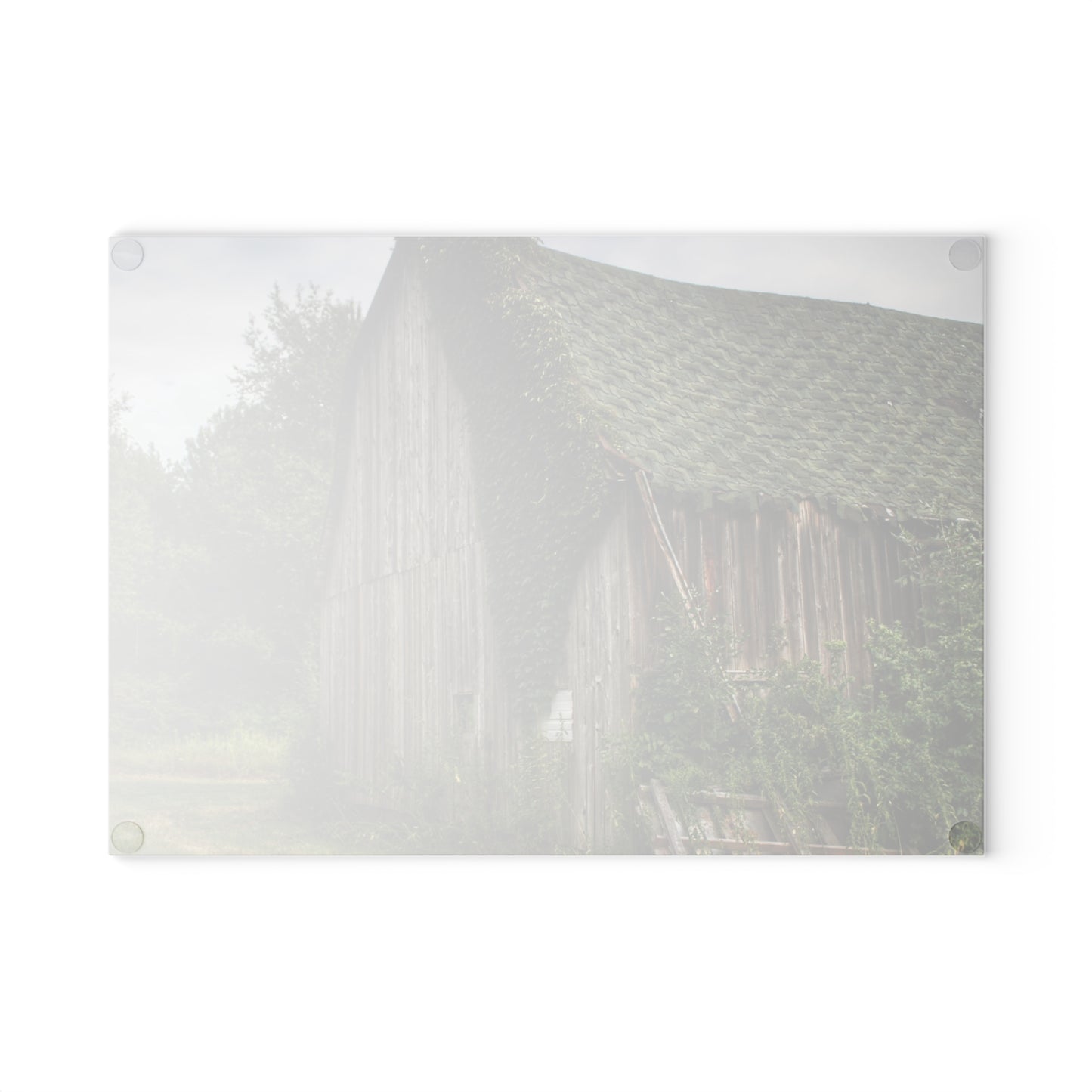 U R There Photography Chambers Grey Rustic Farmhouse Tempered-Glass Cutting Board