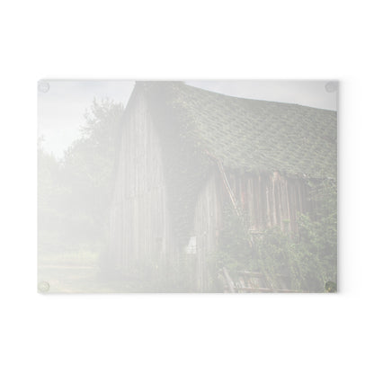 U R There Photography Chambers Grey Rustic Farmhouse Tempered-Glass Cutting Board