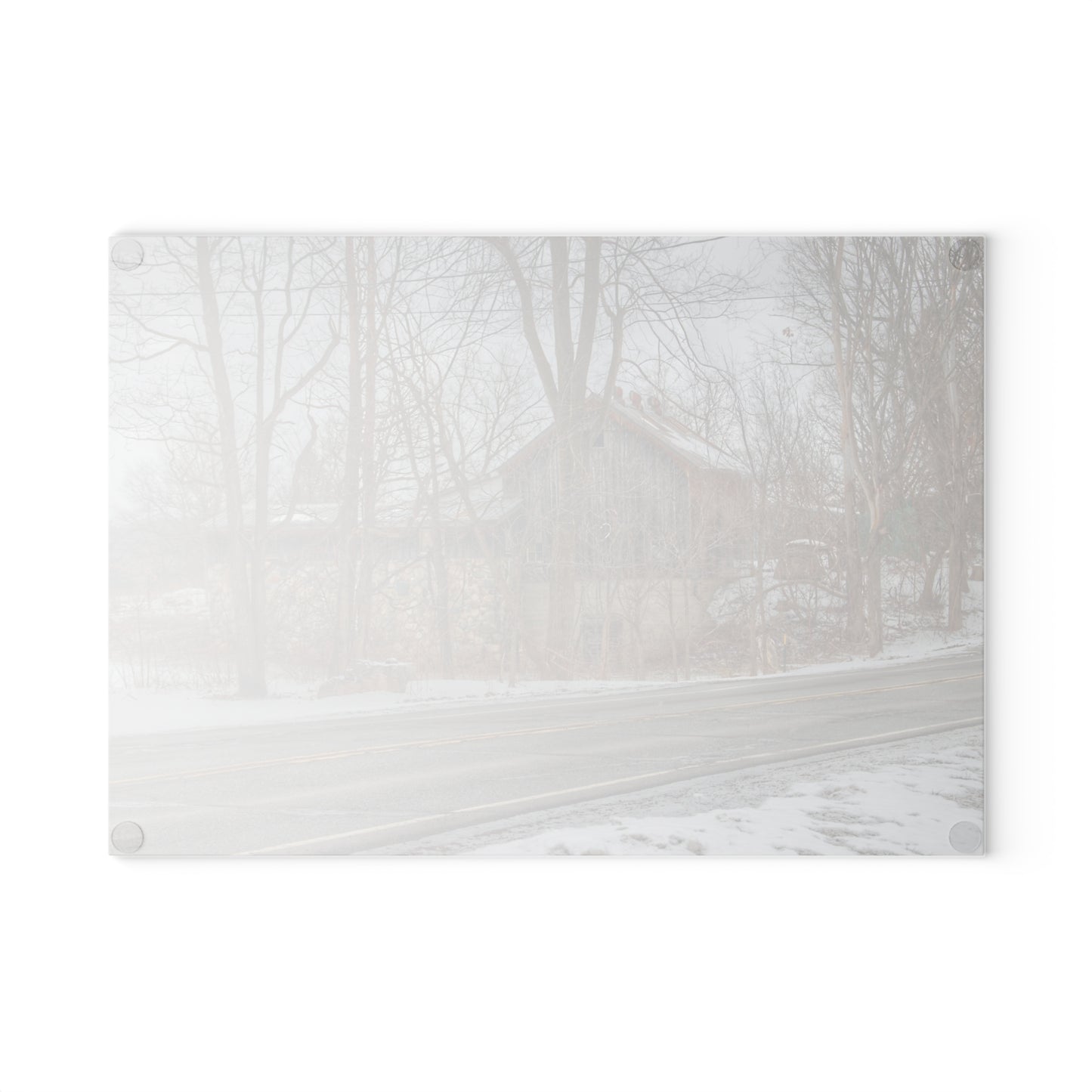 U R There Photography Leonard Stone Grey Rustic Farmhouse Tempered-Glass Cutting Board