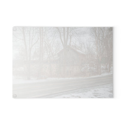 U R There Photography Leonard Stone Grey Rustic Farmhouse Tempered-Glass Cutting Board