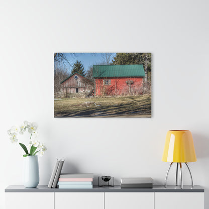U R There Photography Roadside Reds Rustic Farmhouse Acrylic Wall Print
