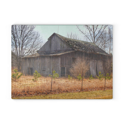 U R There Photography Leix Road Forgotten Grey I Rustic Farmhouse Tempered-Glass Cutting Board