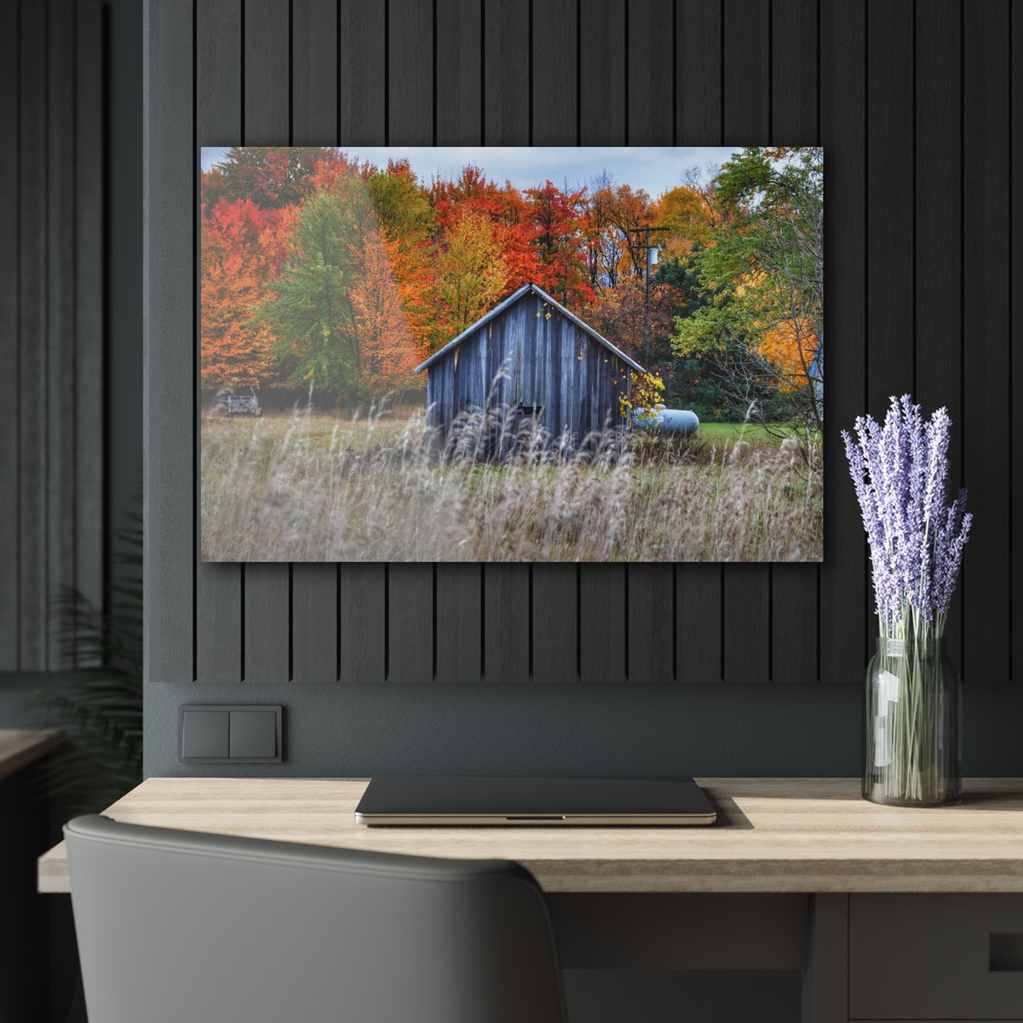 U R There Photography Beyond Church Road Little Grey Rustic Farmhouse Acrylic Wall Print