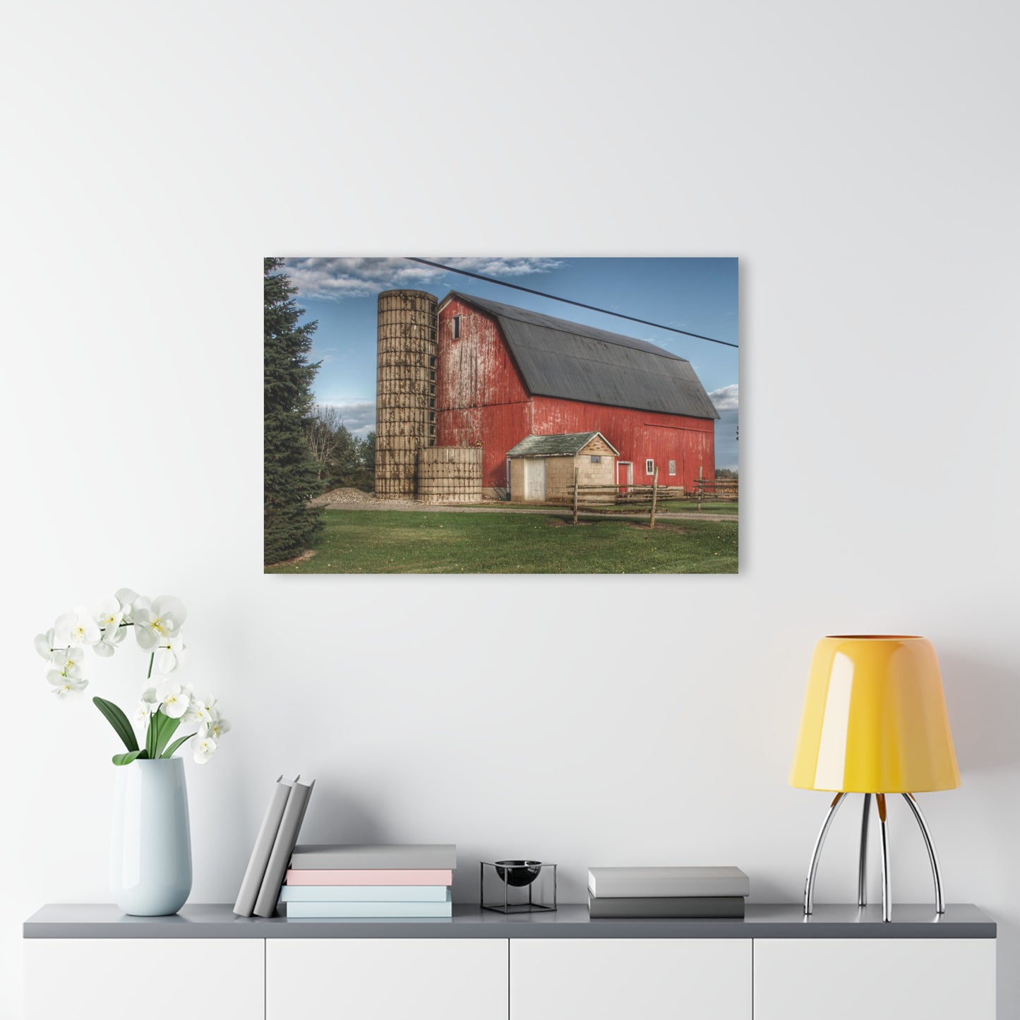 U R There Photography Brown City Lincoln Street Red Rustic Farmhouse Acrylic Wall Print