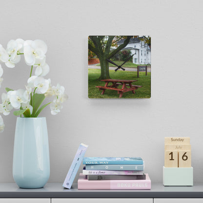 Rustic Farmhouse Wall Clock featuring Picnic in the Park