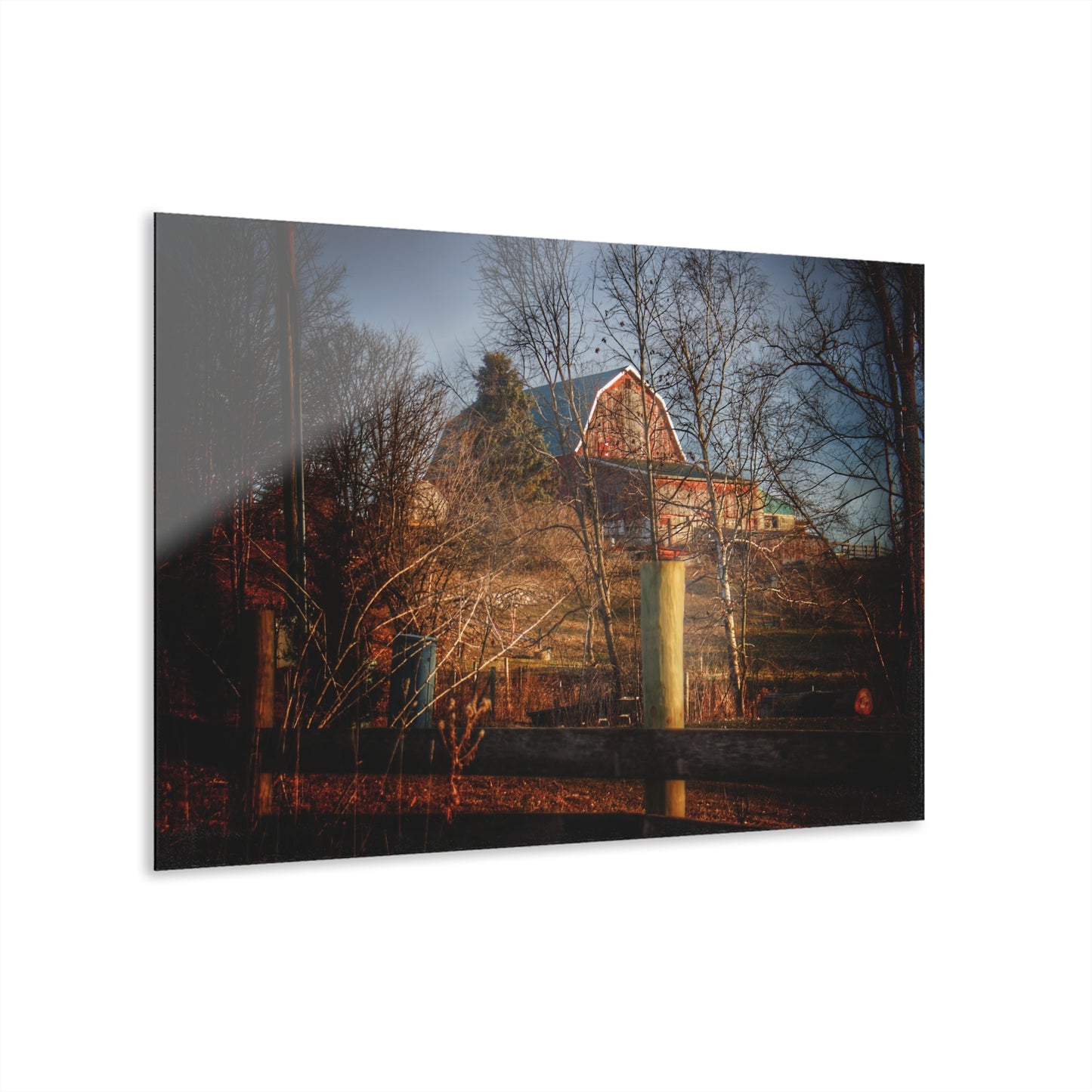 U R There Photography Marathon Road Hillside Red II Rustic Farmhouse Acrylic Wall Print