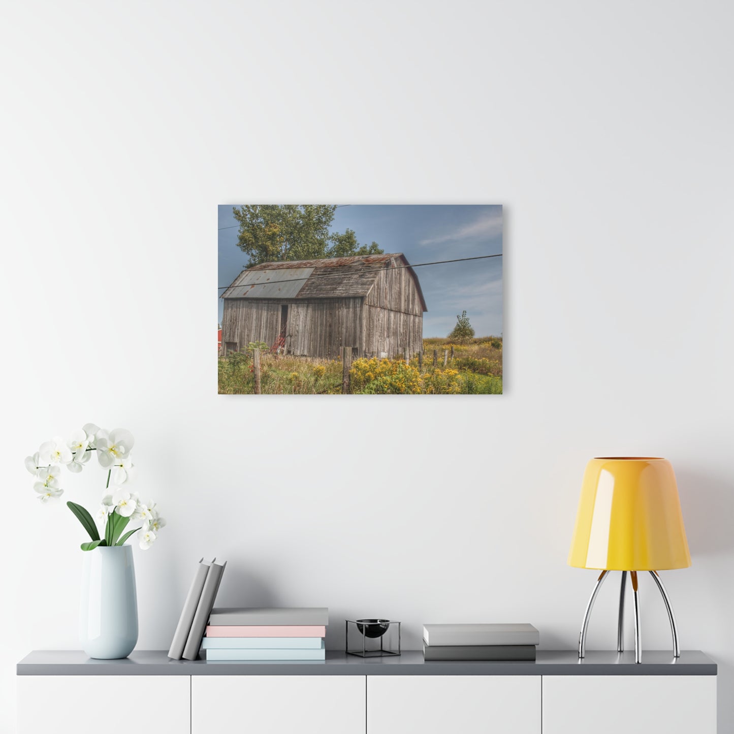 U R There Photography Schott Road Grey I Rustic Farmhouse Acrylic Wall Print