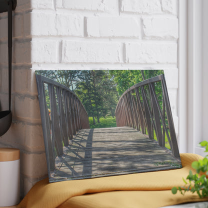 U R There Photography Cramton Park Kiwanis Bridge Rustic Farmhouse Tempered-Glass Cutting Board