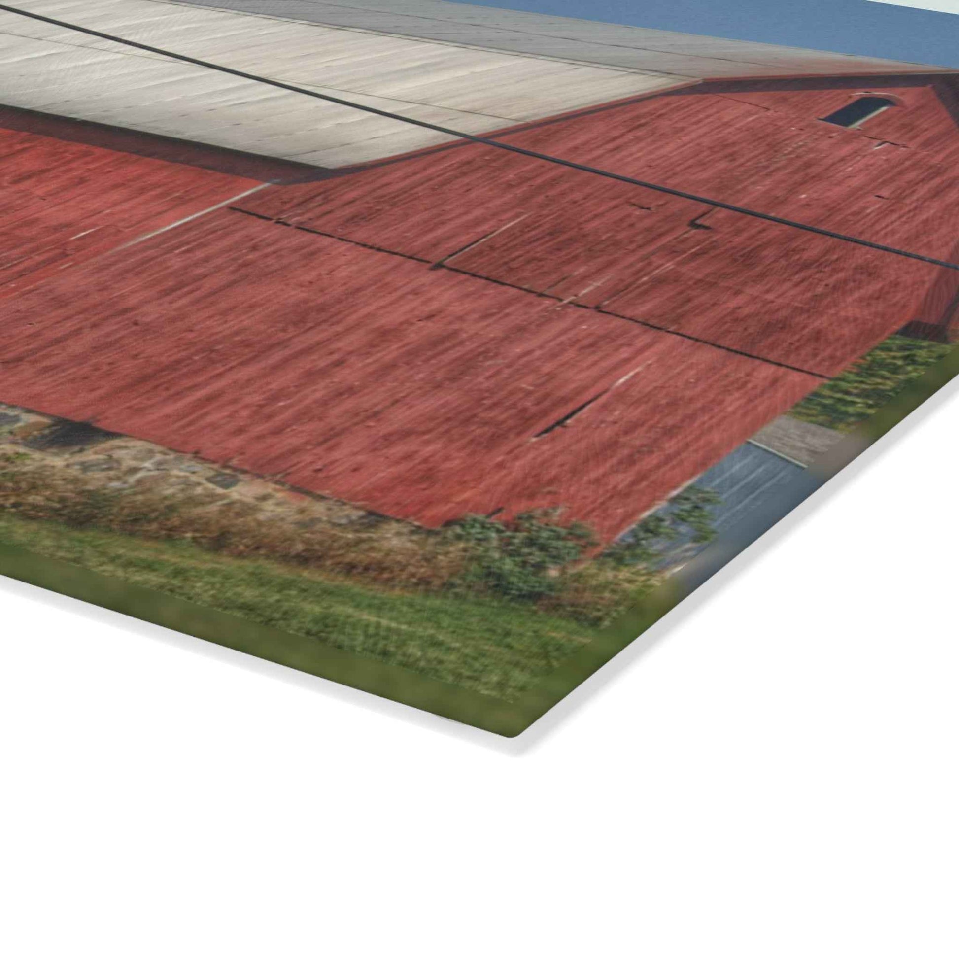 U R There Photography Belsay Road Red Rustic Farmhouse Tempered-Glass Cutting Board
