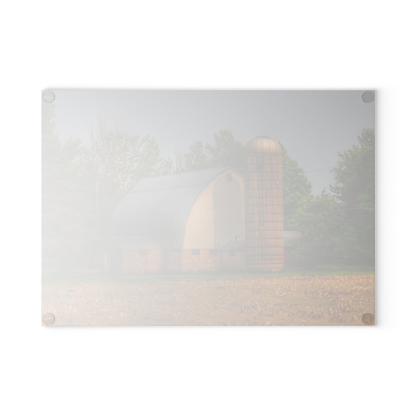 U R There Photography Carpenter Road White II Rustic Farmhouse Tempered-Glass Cutting Board