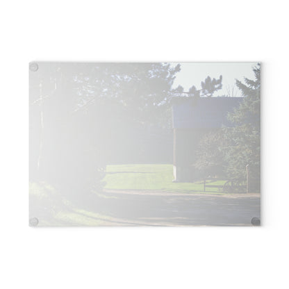 U R There Photography Hosner Road Hidden Grey Rustic Farmhouse Tempered-Glass Cutting Board