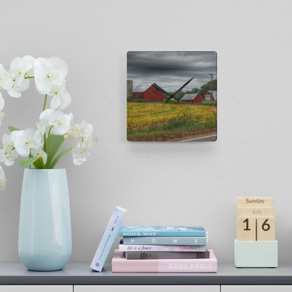 U R There Photography Kingston Road Trio III Rustic Farmhouse Acrylic Analog Wall Clock