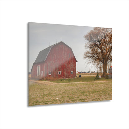 U R There Photography Loomis Road Red Rustic Farmhouse Acrylic Wall Print