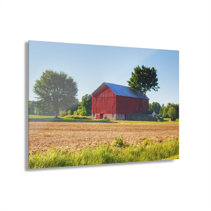 U R There Photography Morris Road Red Rustic Farmhouse Acrylic Wall Print