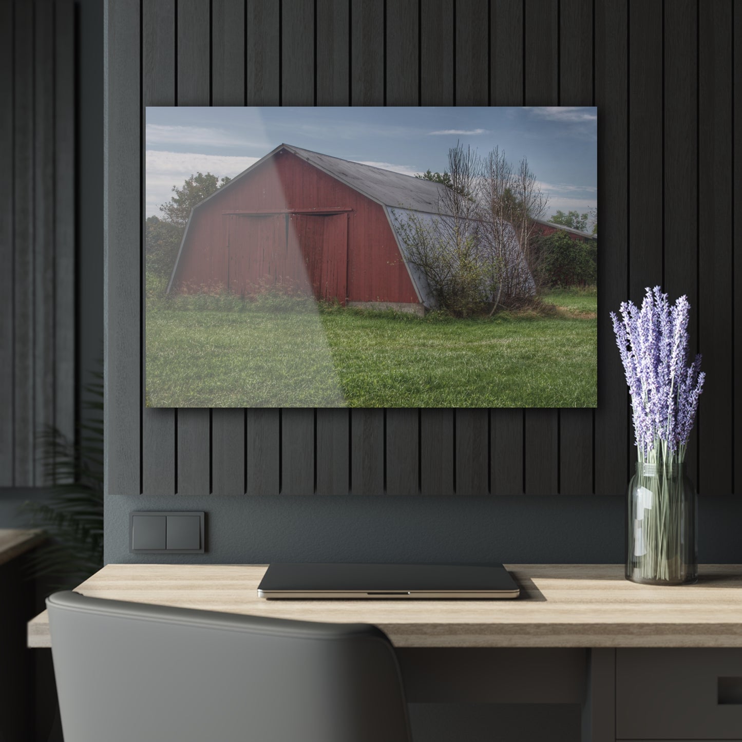 U R There Photography Piersonville Road Red Quonset Rustic Farmhouse Acrylic Wall Print