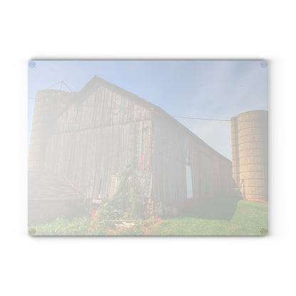 U R There Photography Marlette Red II Rustic Farmhouse Tempered-Glass Cutting Board