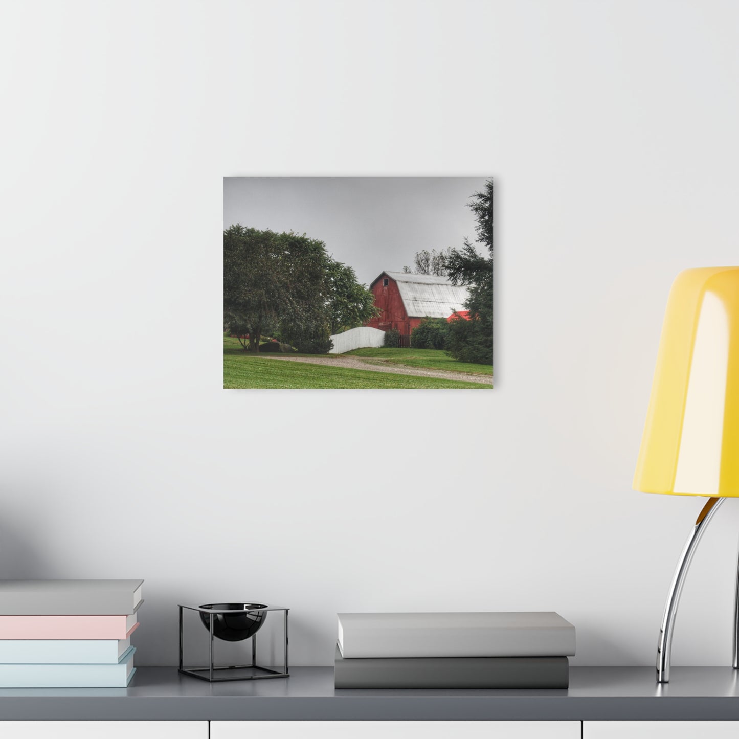 U R There Photography Bronson Lake Hidden Red II Rustic Farmhouse Acrylic Wall Print