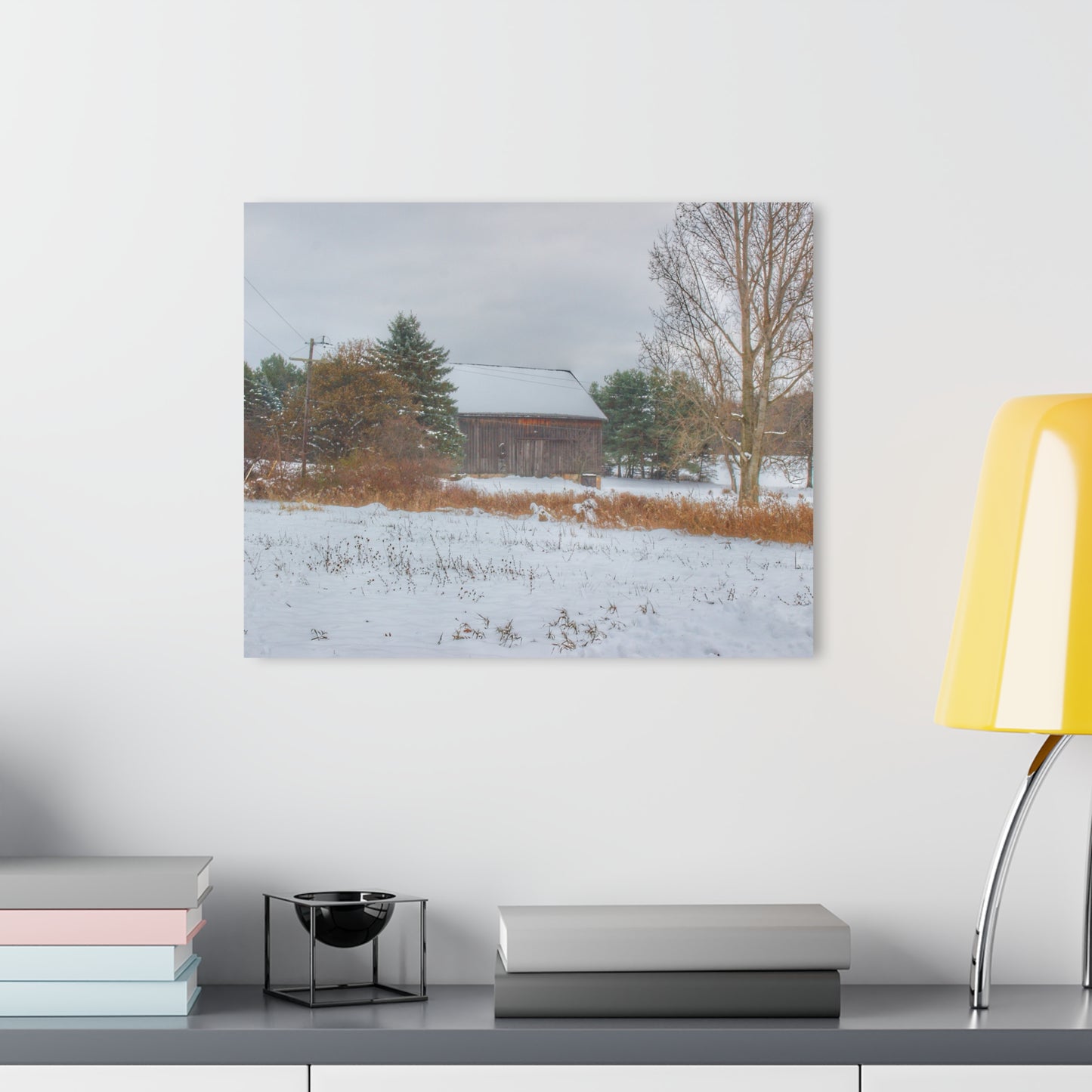 Barn Boutique Modern Farmhouse Acrylic Wall Print| Hosner Road Grey in the Fall