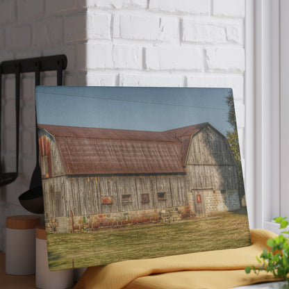 U R There Photography Irish Road Grey Rustic Farmhouse Tempered-Glass Cutting Board