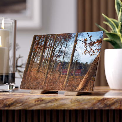 U R There Photography Blood Road Red II Rustic Farmhouse Decorative Ceramic Tile