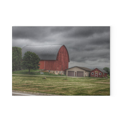 U R There Photography M-24 Country Bench Barn Rustic Farmhouse Tempered-Glass Cutting Board