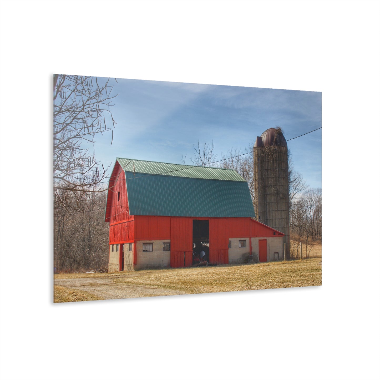 U R There Photography Wilson Road Red and Silo II Rustic Farmhouse Acrylic Wall Print