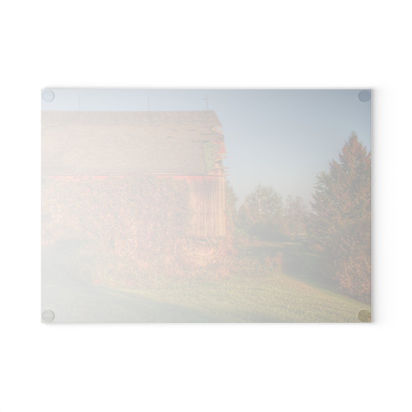 U R There Photography Bearanger Road Red Rustic Farmhouse Tempered-Glass Cutting Board